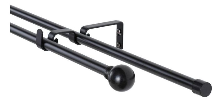 Set Doble Extensible 200-250 Cm Color Negro Terminal Bola-0