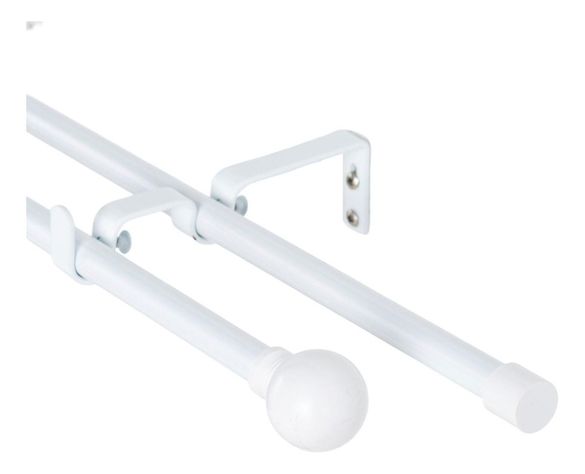 Set Doble Extensible 200-250 Cm Color Blanco Terminal Bola-0