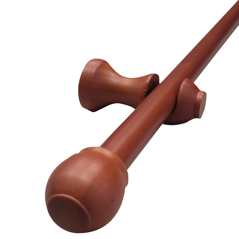 Set Simple de Madera Chocolate 19 MM X 1.50 Mt Terminal Bola-0