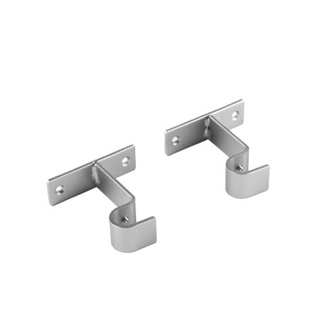 Pack 2 Unidades Soporte Simple Muro De Metal Satín 28 Mm-0