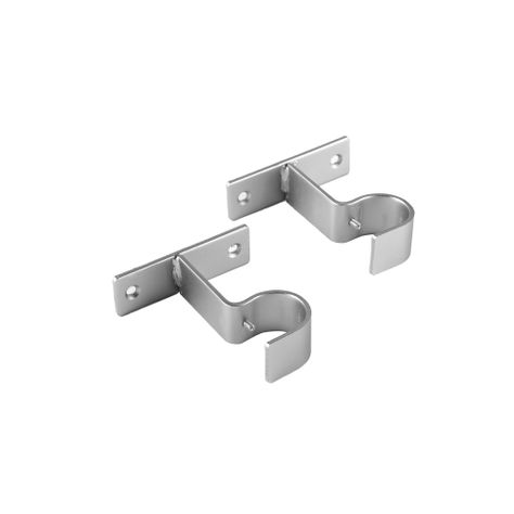 Pack 2 Unidades Soporte Simple Muro De Metal Satín 28 Mm-1