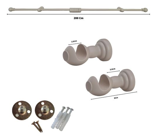 Set Simple De Madera Macchiato 2.00 Mt Terminal Bola-3