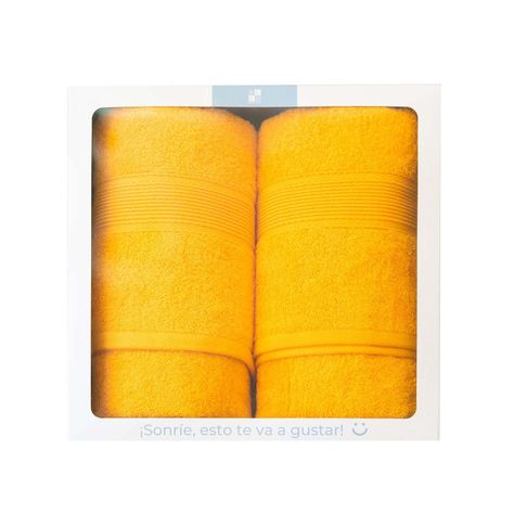 Box de 2 Toallas 550gr 70x140/45x90cm Amarillo-0
