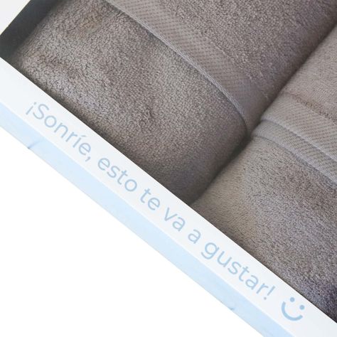 Box de 2 Toallas de baño 550gr 70x140 cm Gris-1