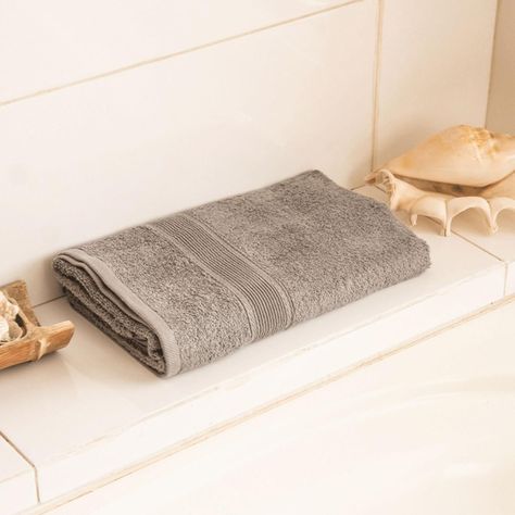 Toalla de baño - 100% Algodon 550grs 70x140cm Ultra absorbente Gris-1