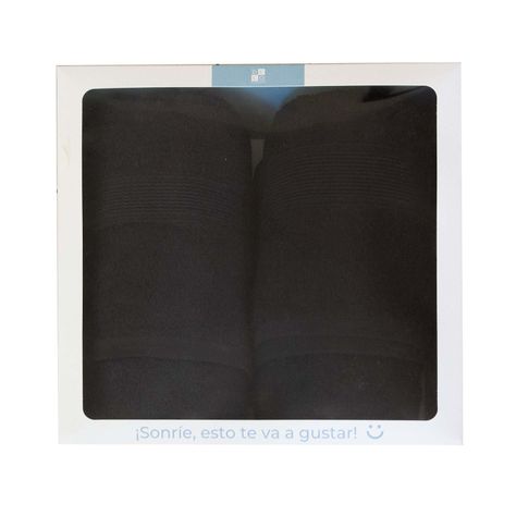 Box de 2 Toallas 550gr 70x140/45x90cm Negro-0