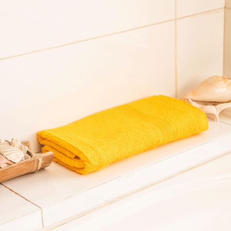 Toalla de baño - 100% Algodon 550grs 70x140cm Ultra absorbente Mostaza-1
