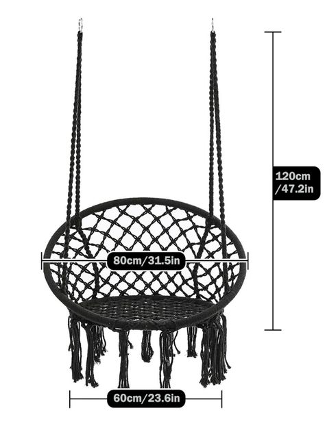 silla colgante redonda negro-1