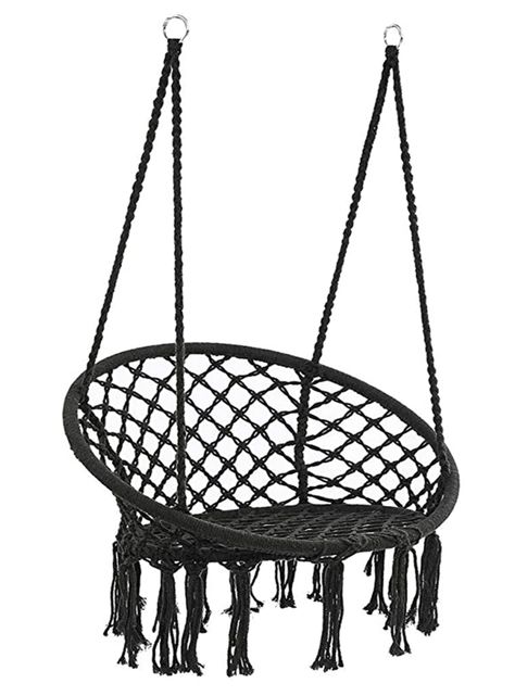 silla colgante redonda negro-0