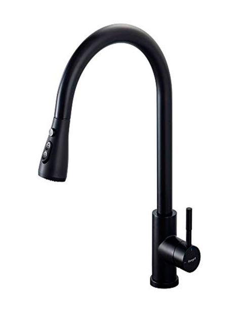 Grifo para cocina estirable negro mate-0