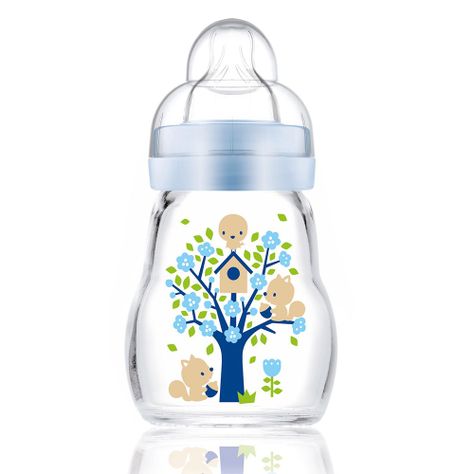 Mamadera 170 Ml Vidrio Celeste Mam-0
