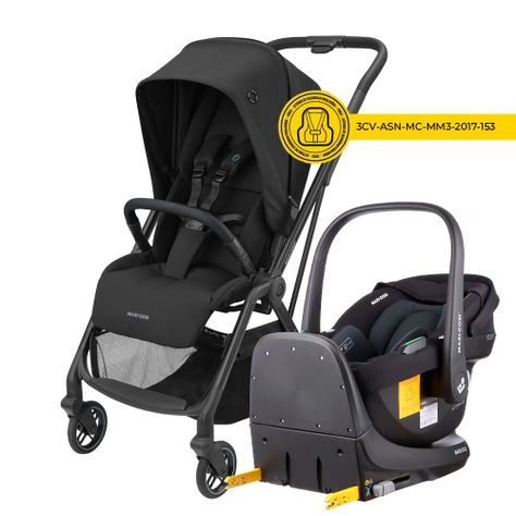 Coche Travel System Leona 2 /Cabriofix Essential Black Maxi Cosi-1