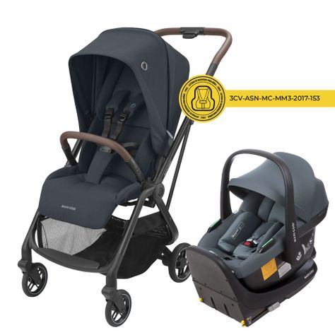 Coche Travel System Leona 2 /Cabriofix Essential Graphite Maxi Cosi-1