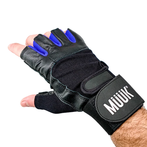 Guantes Gym Cuero Entrenamiento Pesas Fitness Muuk Reforzada-1