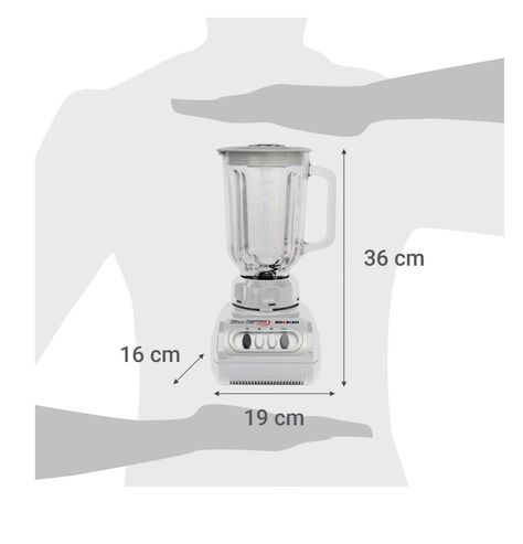 Licuadora Juguera Sindelen L-1610BL Jarro Vidrio 1,5lt 750w-1