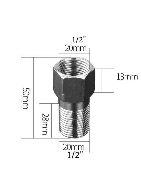 Adaptador Llave Niple Macho Hembra Conector He1/2-hi1/2 50mm-3
