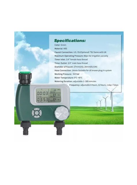 Programador Riego Automatico Timer Jardin 2 Salidas-5