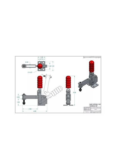 Pack 2 Clamp Presión Vertical Gh-12130 227kg Tirador Rápido-2