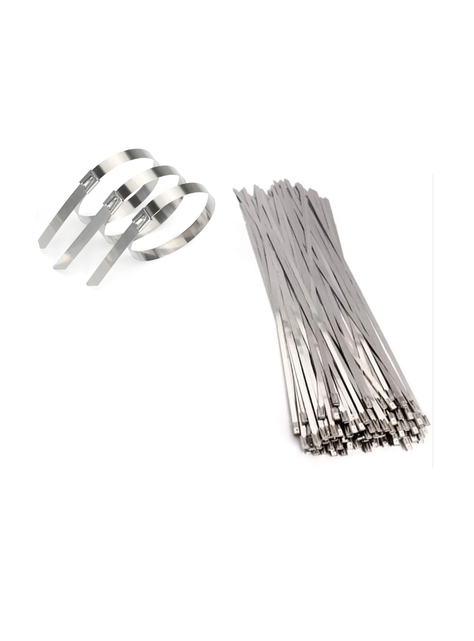 100 Flejes Metálicos C/ Hebilla Seguridad 4.6 X 200mm Zuncho-0