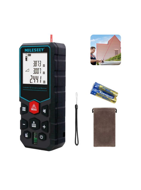 Medidor De Distancia Laser Digital 80m Lcd 6 Modos-0