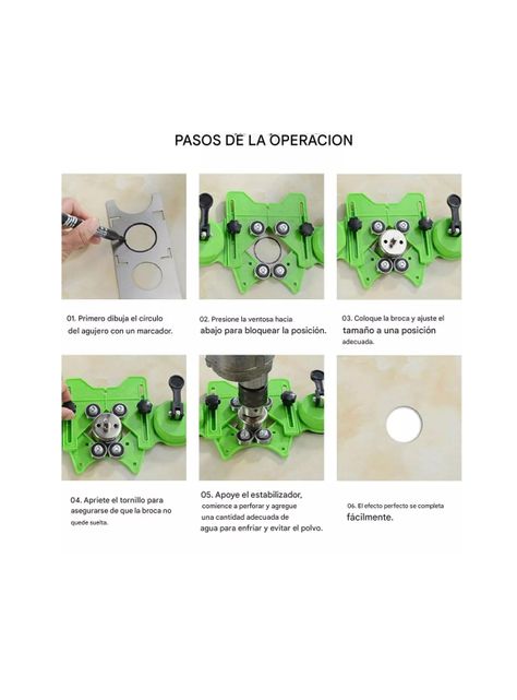 Guía Agujero Perforación Vidrio Cerámica Azulejos Taladro-3
