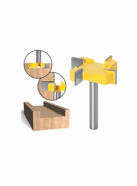 Fresa Ranuradora Tipo T De 12mm 4 Bordes Router Carpintería-0
