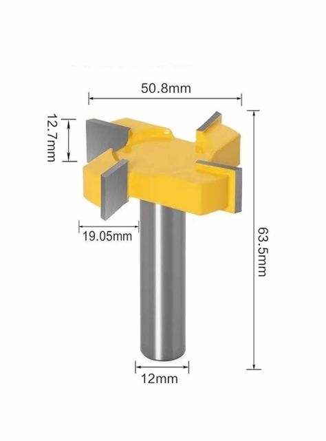 Fresa Ranuradora Tipo T De 12mm 4 Bordes Router Carpintería-1