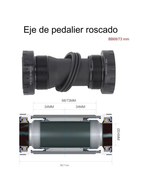 Juego Volante Plato Bielas 170mm Motor Bicicleta Mtb-1