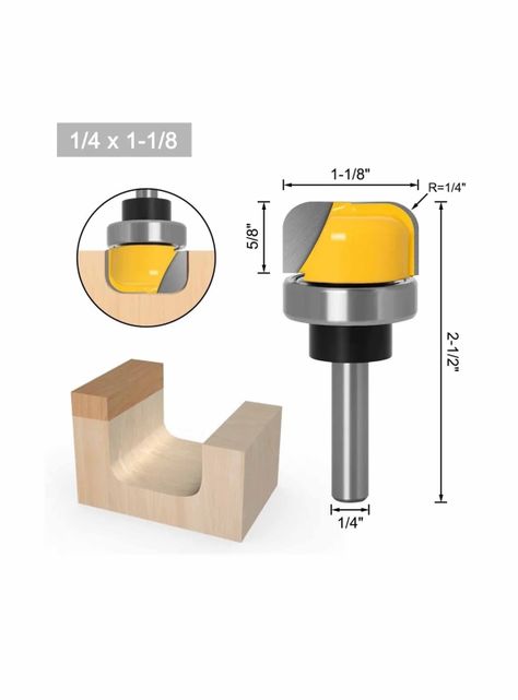 Fresa Ranuradora De Vaciado 1/4 Para Router Carpintería-5