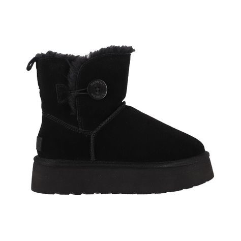 Bota Mujer Bamers Blast Button Cuero Negro-0