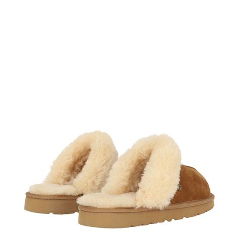 Pantufla Bamers Slipper Fur Leather Mujer Caramelo-4