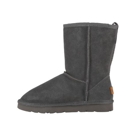 Botas Mujer Bamers Blast Clásicas de Cuero Charcoal-1