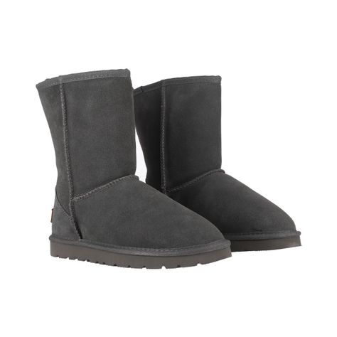 Botas Mujer Bamers Blast Clásicas de Cuero Charcoal-4