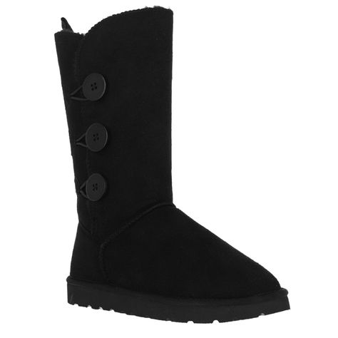 Bota Bamers Blast Button High Fiber Mujer Negro-1