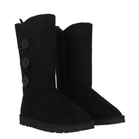 Bota Bamers Blast Button High Fiber Mujer Negro-3