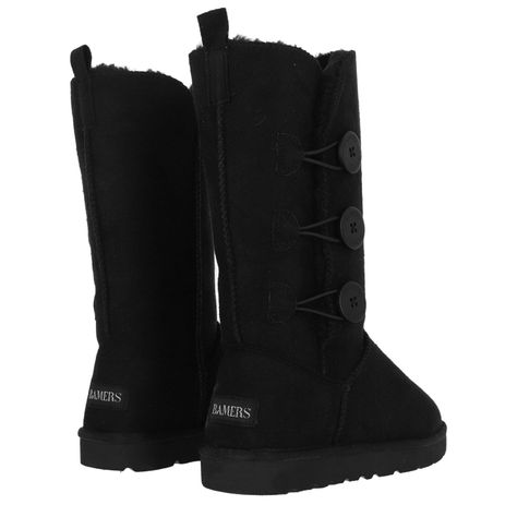 Bota Bamers Blast Button High Fiber Mujer Negro-4