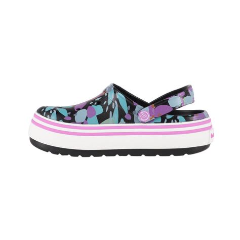 Zuecos Plataforma Mujer Bamers Airline Negro Print-1
