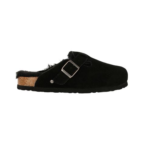 Pantufla Mujer  Bamers Classic Fur Cuero Negro-0