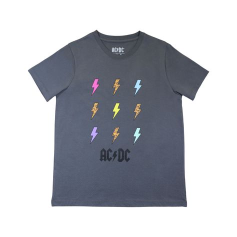 Polera Mujer AC/DC Relampagos Gris-0