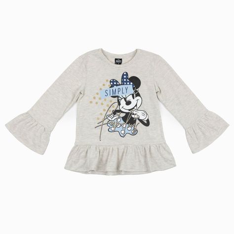 Polera Manga Larga Niña Minnie Fabulosa Gris Disney-0