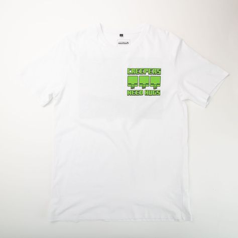 Polera Hombre  Minecraft  Creepers Blanco-0