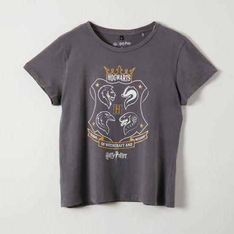 Polera Manga Corta Mujer Escudo Negro Harry Potter-0