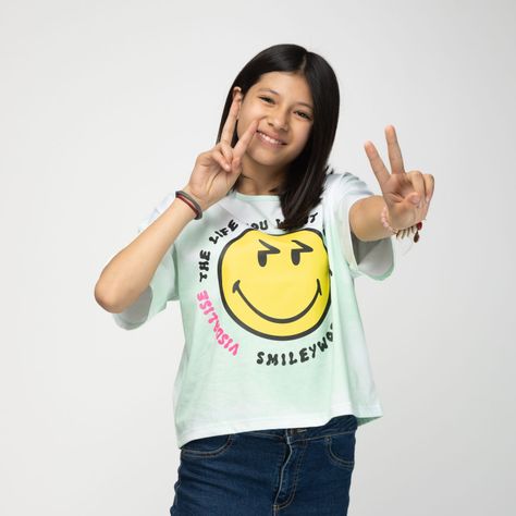 Polera Niña The Life Turquesa SmileyWorld ®-0