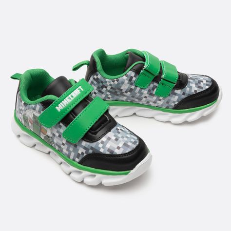 Zapatilla Con Luces Niño Creepers Verde Minecraft-1