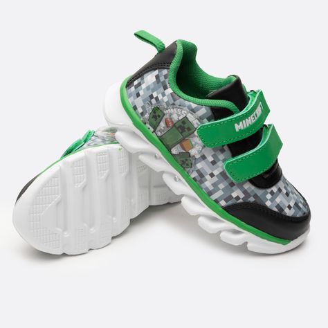 Zapatilla Con Luces Niño Creepers Verde Minecraft-2