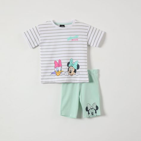 Conjunto Niña Rayas Minnie Blanco Disney-0