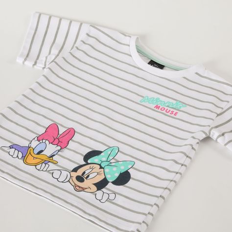 Conjunto Niña Rayas Minnie Blanco Disney-2