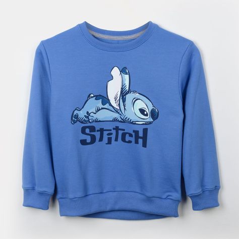 Poleron Cerrado Niña Lilo y Stitch Azul Denim Disney-0