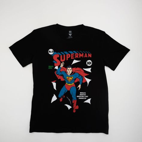 Polera Hombre Superman Retro Negro DC Comics-0