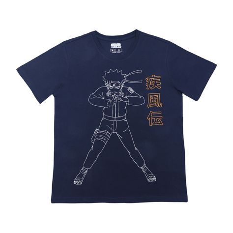 Polera Hombre Naruto Jutsu Azul Marino Naruto-1